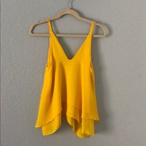Yellow flowy tank top
